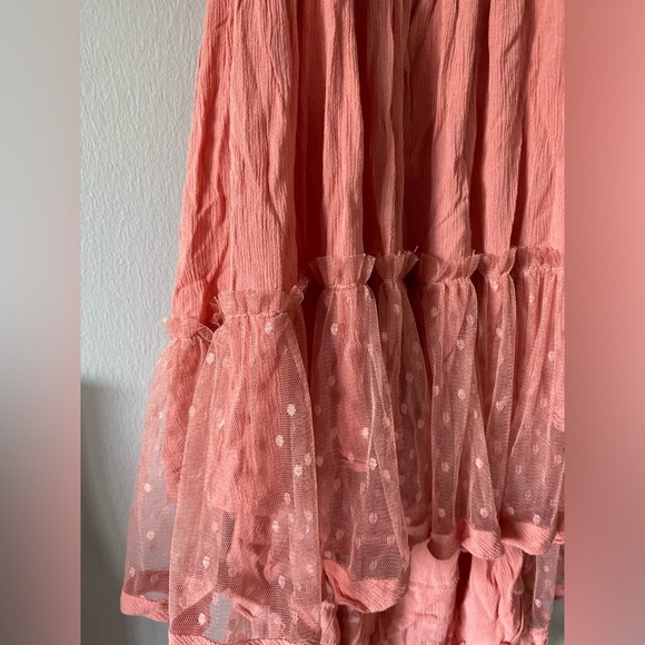 R. Vivimos Pink Coral Feminine Balletcore Cotton Blend Flowy Mini Dress size S - Picture 11 of 14